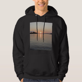 Sudadera Rosa azul de la puesta del sol bermellona del lago