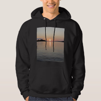 Sudadera Rosa azul de la puesta del sol bermellona del lago