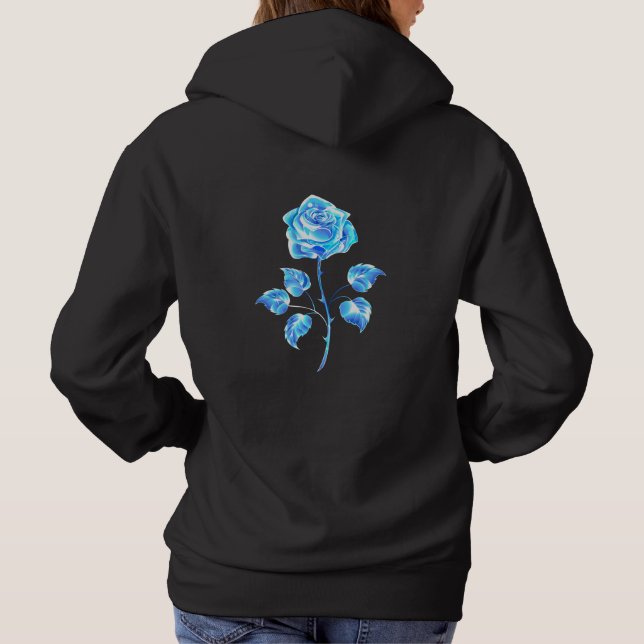 Sudadera Rosa azul en llamas (Reverso)