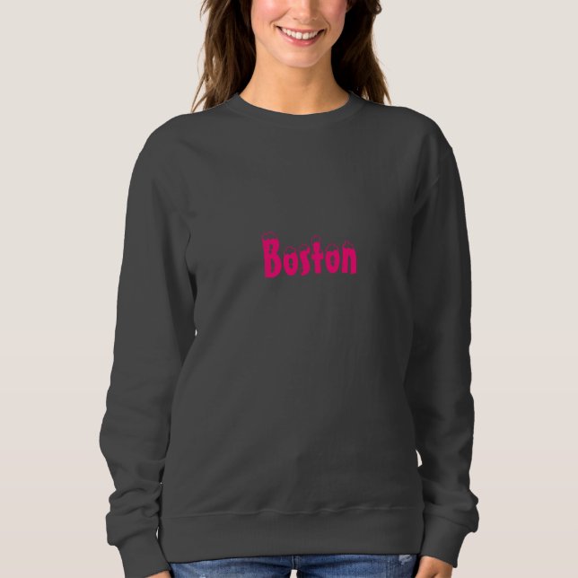Sudadera Rosa caliente de nieve de "Boston" - Caramelos y s (Anverso)