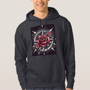 Sudadera Rosa Compass Tattoo Hoodie
