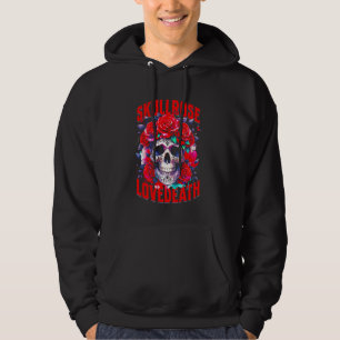 Sudadera Rosa de cráneo Amor Muerte Rosa Skeleton Flores ro
