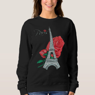 Sudadera Rosa de París Torre Eiffel Rosas Francia Amo Franc