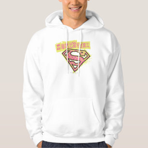 Sudadera Rosa del logotipo del Grunge de Supergirl