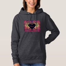 Rosa Love Design Romance Hoodie