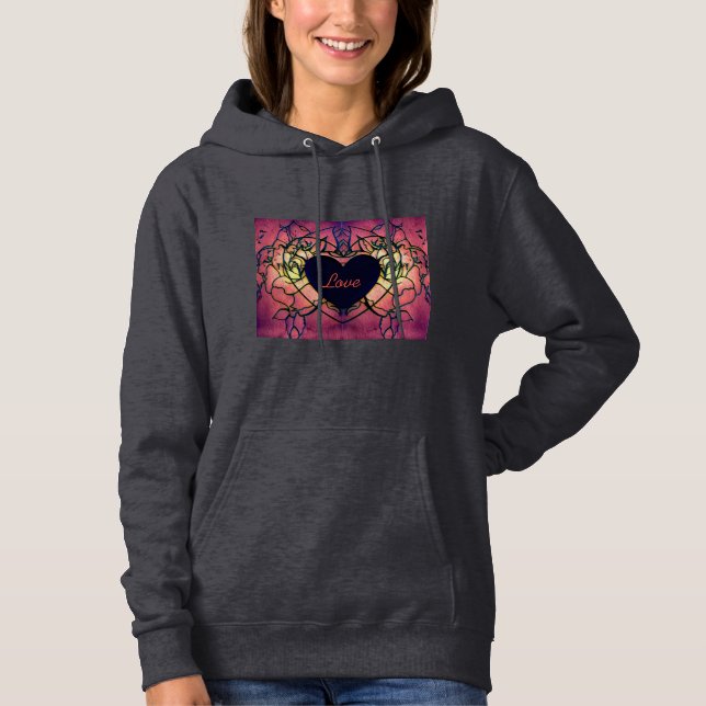 Sudadera Rosa Love Design Romance Hoodie (Anverso)