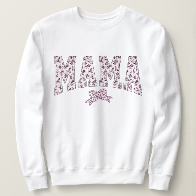 Sudadera Rosa Mama Kawaii, Madre Rosa Floral Boho (Anverso del diseño)