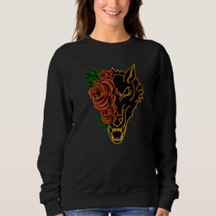 Sudadera Rosa Media Cara de Lobo Estética Retro Nostalgia E