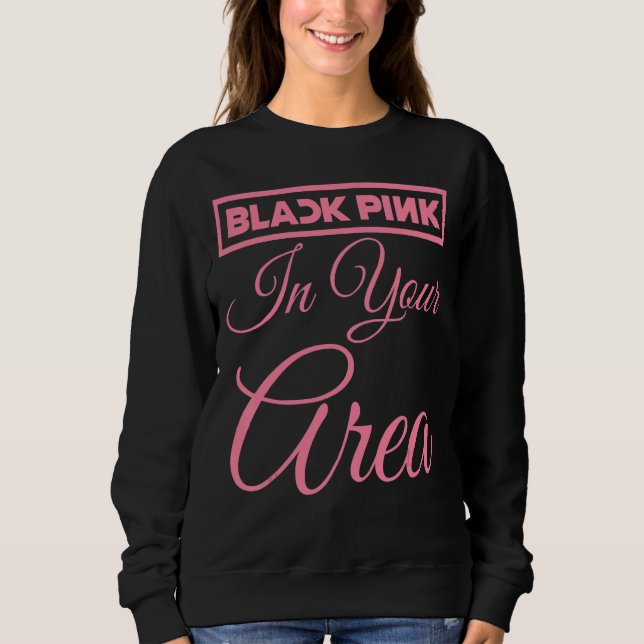 Sudadera Rosa Negro En Tu Área K Pop Kpop Korea Pop (Anverso)