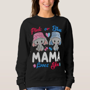 Sudadera Rosa o Azul Mamá te Ama Elefantes Bebé Sexo