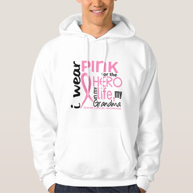 Sudadera Rosa para el héroe en cáncer de pecho de la abuela (Anverso)