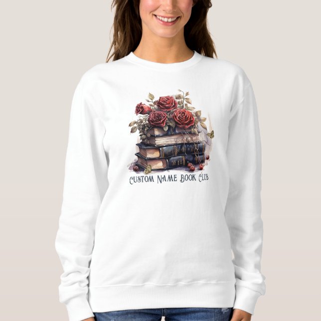 Sudadera Rosas de Amante de Libros, Club de Libro Personali (Anverso)