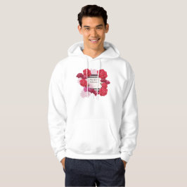 Sudadera Rosas de aniversario de bodas, rayas, nombres pers