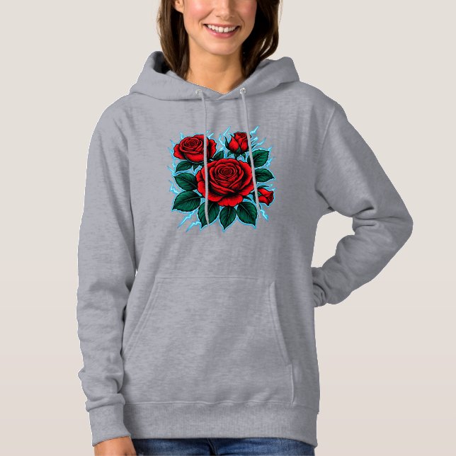 Sudadera Rosas Impactantes para Mujeres  (Anverso)