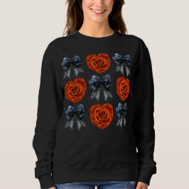 Sudadera Rosas Naranjas de Halloween y Coquetas Negras
