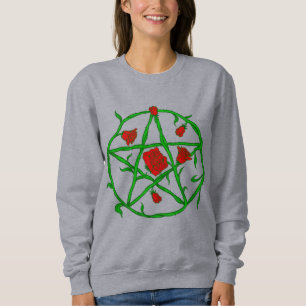 Sudadera rosas rojas pentagram gótico gótico wiccan