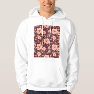 Sudadera Rosas, sin soldadura, patrón de fondo rojo