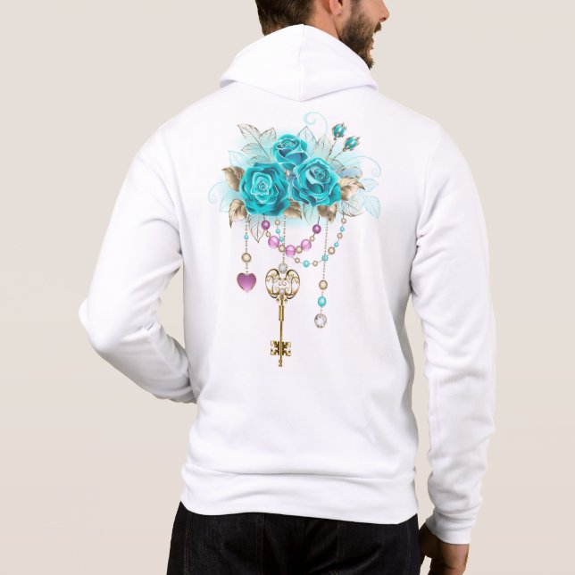 Sudadera Rosas turquesas con llaves (Reverso)