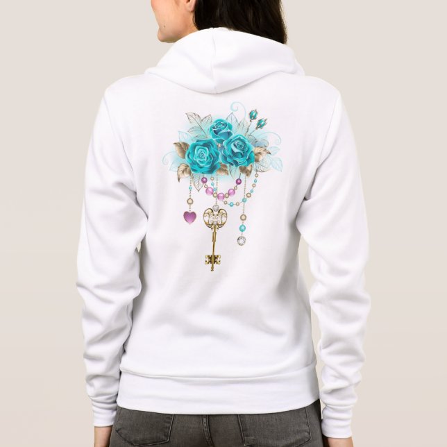 Sudadera Rosas turquesas con llaves (Reverso)