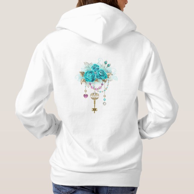Sudadera Rosas turquesas con llaves (Reverso)