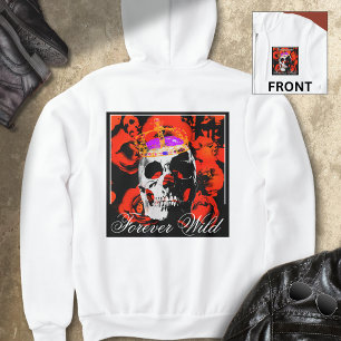 Sudadera Roses rojas de cráneo gótico personalizado