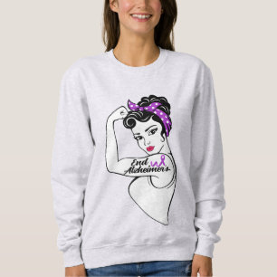 Sudadera Rosie the Riveter termina la cinta morada del Alzh
