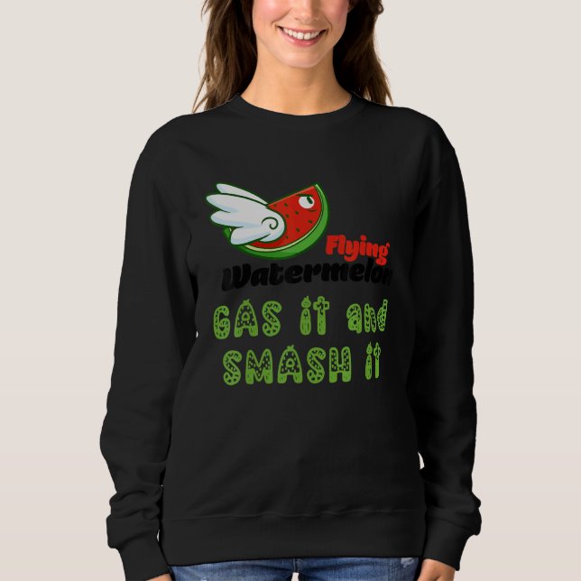 SUDADERA ROSS FLYING WATERMELON GAS IT AND SMASH IT (Anverso)