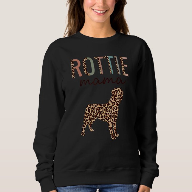 Sudadera Rottie Mama Con Leopard Print Para Rottweiler Dog (Anverso)