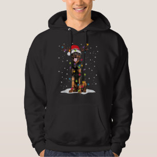 Sudadera Rottweiler Árbol de Navidad Luz Pajama Perro Lover
