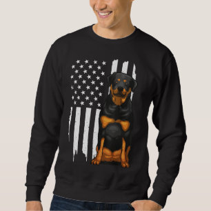 Sudadera Rottweiler Bandera Estadounidense Perro Para Hombr