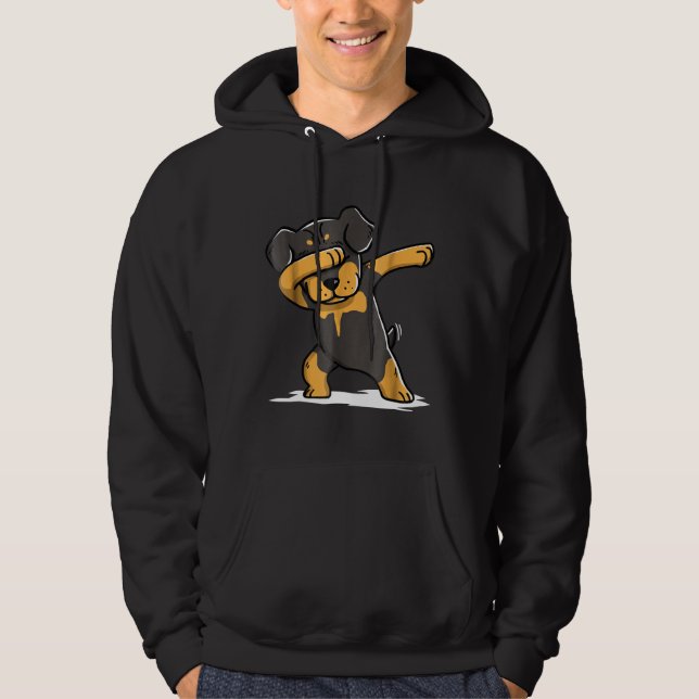 Sudadera Rottweiler Cute Dabbing Funny Dab Dance Gif (Anverso)
