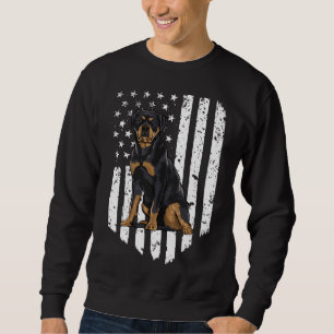 Sudadera Rottweiler De Bandera Blanca Estadounidense Negra