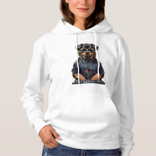 Sudadera rottweiler Dog Dj con tortugas y audífonos