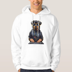 Sudadera rottweiler Dog Dj con tortugas y audífonos