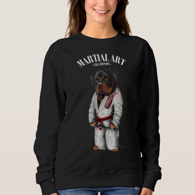 Sudadera Rottweiler Dog Judo Karate Master En Judogi Blanco (Anverso)