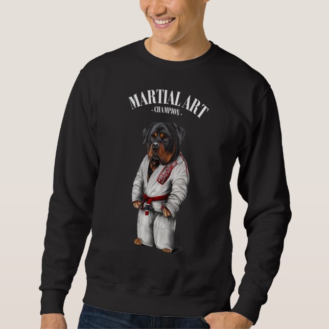Sudadera Rottweiler Dog Judo Karate Master En Judogi Blanco (Anverso)