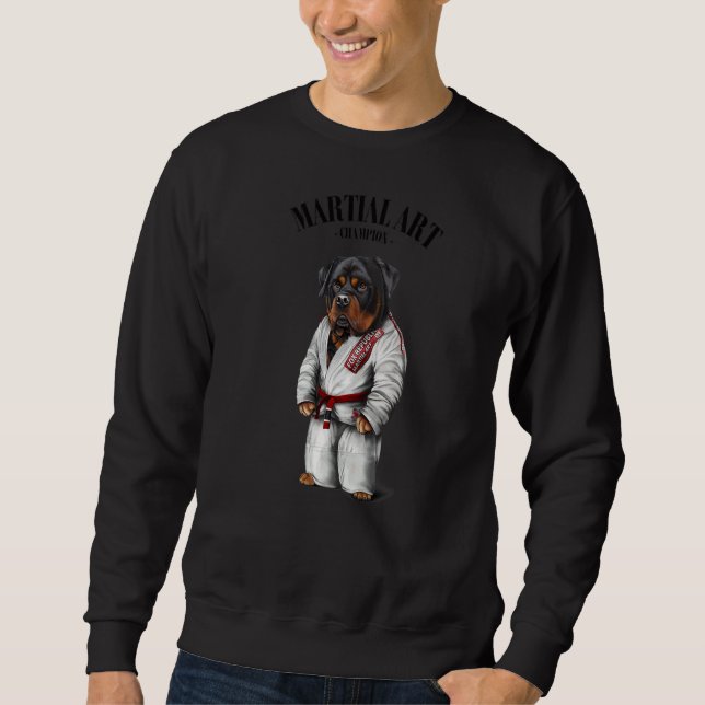Sudadera Rottweiler Dog Judo Karate Master En Judogi Blanco (Anverso)