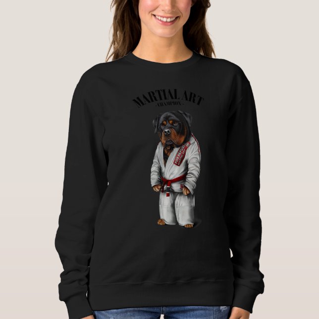 Sudadera Rottweiler Dog Judo Karate Master En Judogi Blanco (Anverso)
