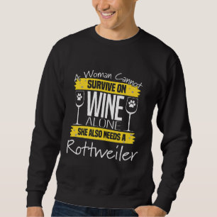 Sudadera Rottweiler Dog Lover Perro Divertido Amp Wine Sayi
