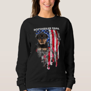 Sudadera Rottweiler Dog Papa Usa Bandera Feliz Día del Padr