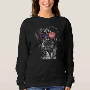 Sudadera Rottweiler estadounidense Bandera Ee.Uu. Gafas de