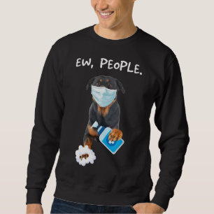Sudadera rottweiler Ew People Dog usando una máscara de la