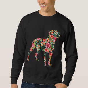 Sudadera Rottweiler Flor Funny Perro Silhouette Floral Rega