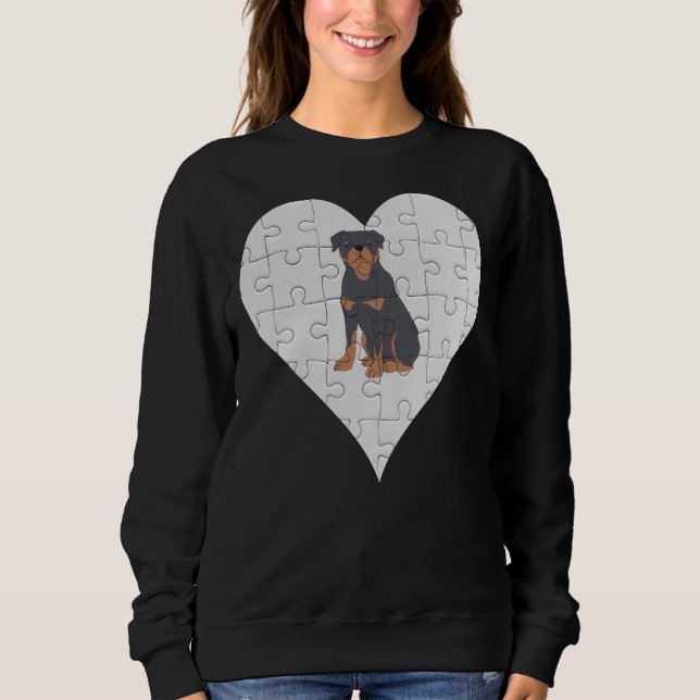 Sudadera Rottweiler Heart Jigsaw Pieces Rottweiler (Anverso)