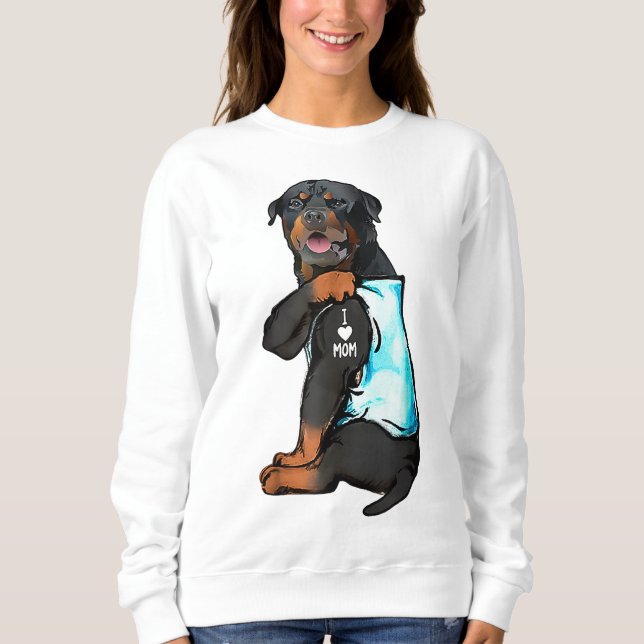Sudadera Rottweiler I Love Mom Tattoo (Anverso)
