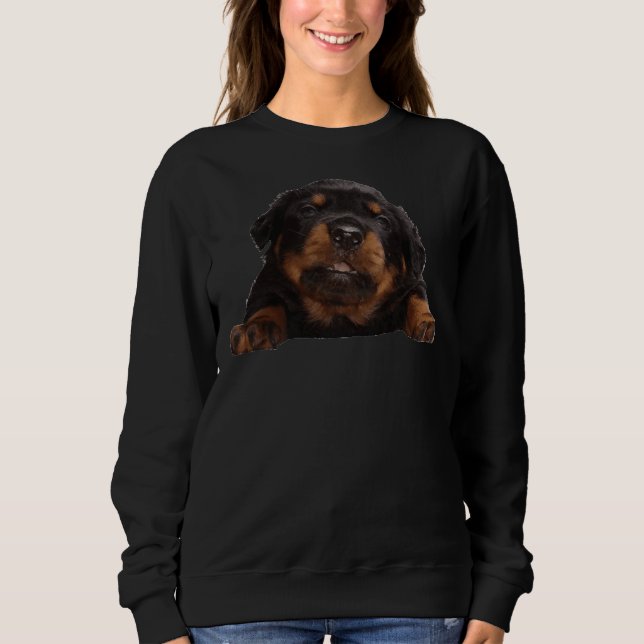 Sudadera Rottweiler lindo con lengua fuera aislada (Anverso)