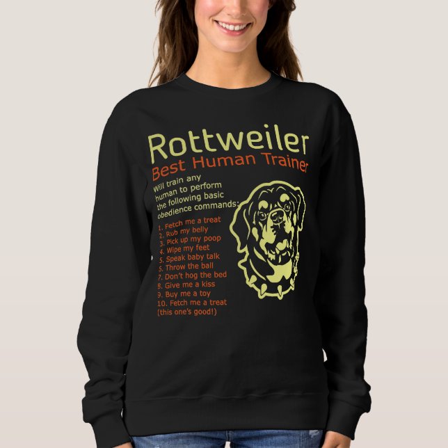 Sudadera Rottweiler Mejor Entrenador Humano Capacitará A Cu (Anverso)