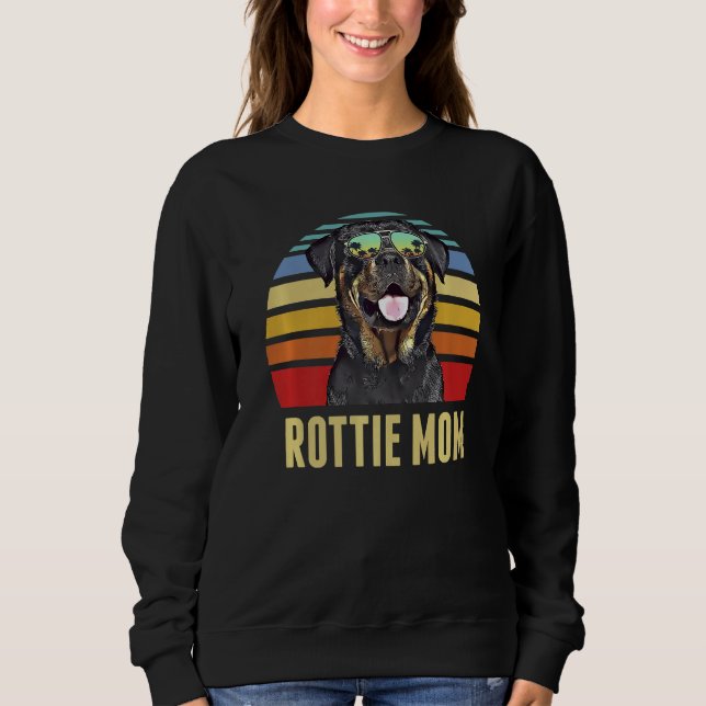 Sudadera Rottweiler Mejor Perro Rottie Mamá Ever Retro Suns (Anverso)