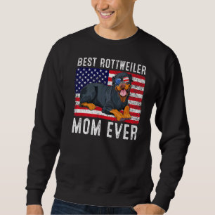 Sudadera Rottweiler Mom Usa Bandera Estadounidense Rottweil