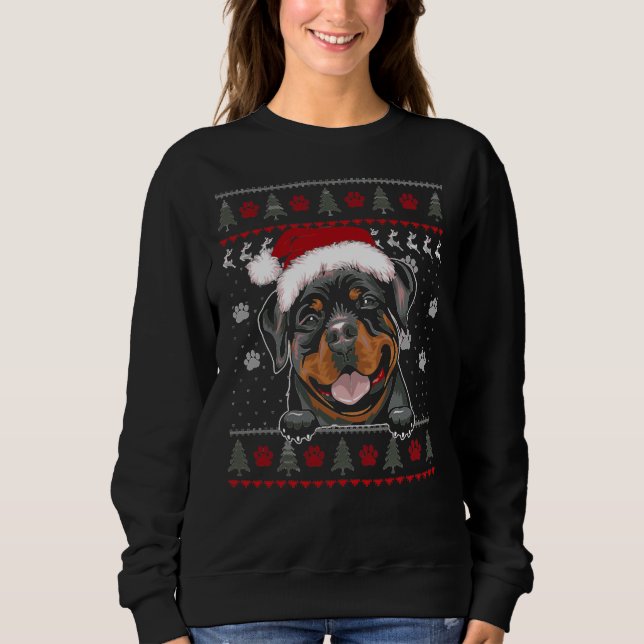 Sudadera Rottweiler Navidades Rottie Dog Fked Scoop (Anverso)
